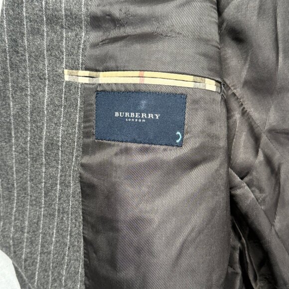 VTG Burberry London Kensington Pinstripe Blazer Wool Double Breasted 42 Reg - Picture 12 of 13